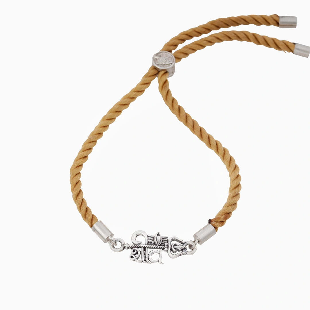 925 Silver Shiva Rakhi in Golden Thread Ishna