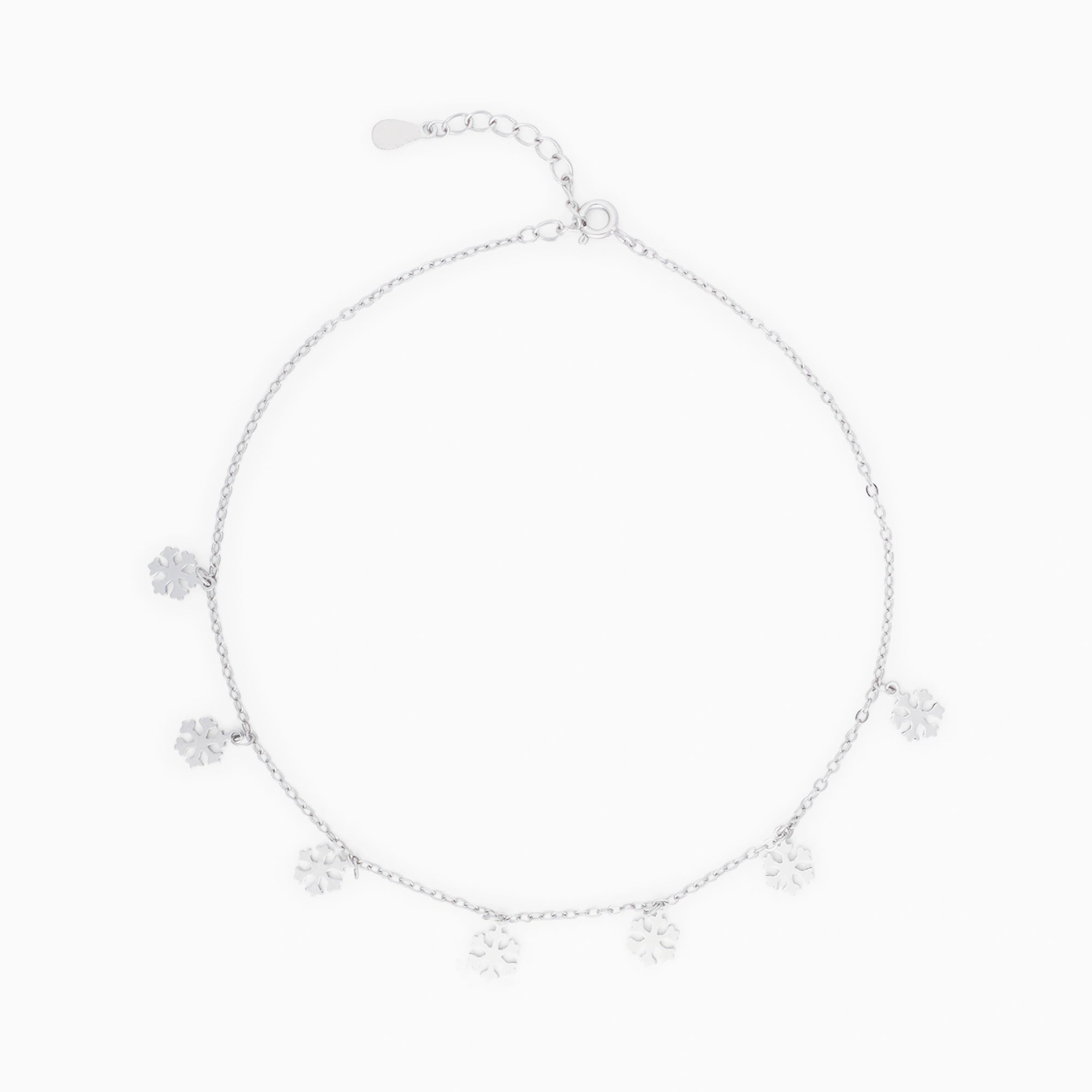 925 Silver Snowflake Anklet