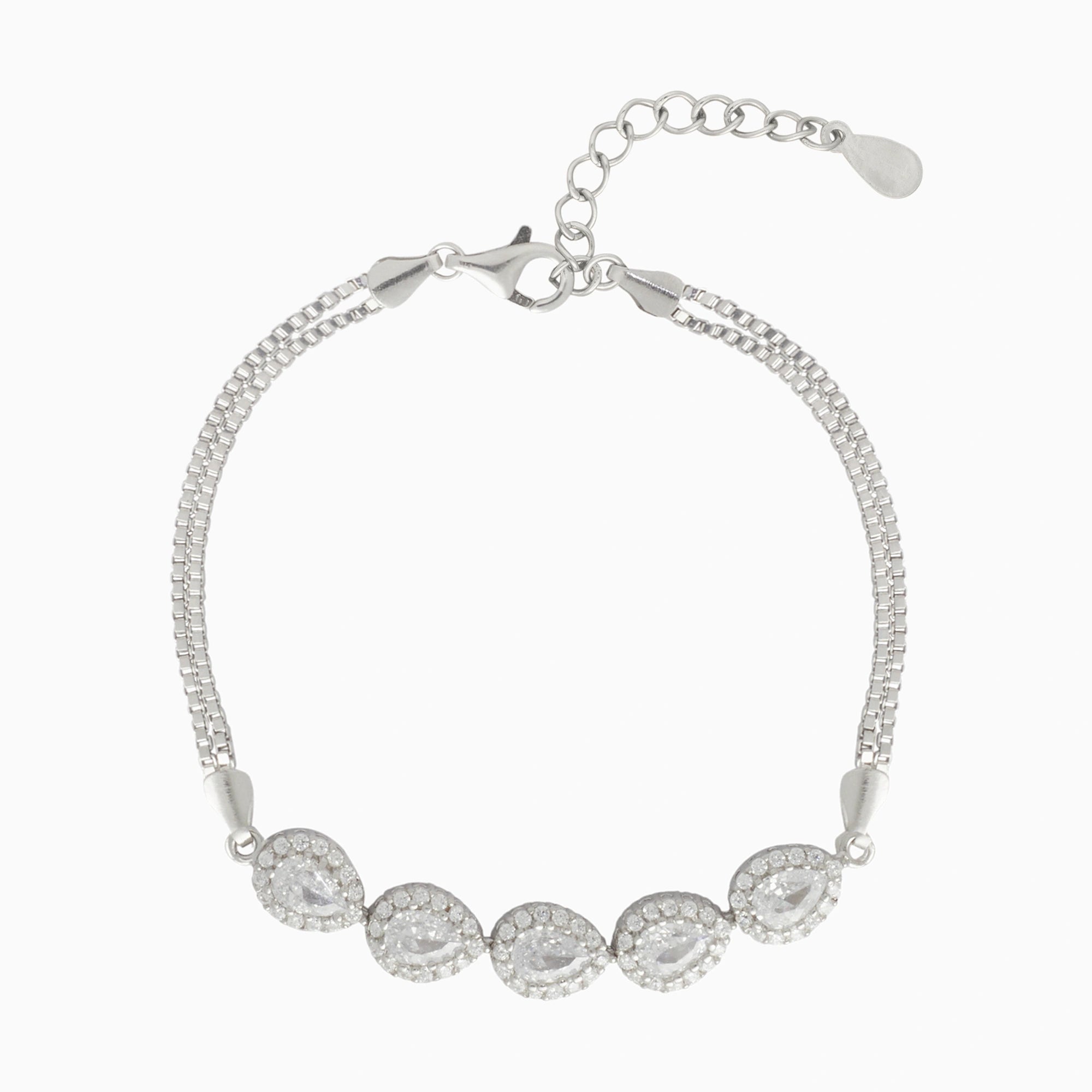 925 Silver Teardrop Bracelet