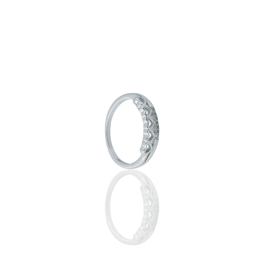 925 Sterling Silver Heart Charm Band Ring Ishna