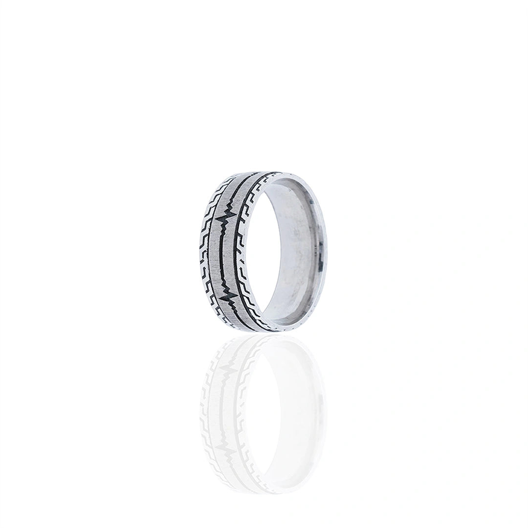 925 Sterling Silver Heartbeat Pattern Ring Ishna