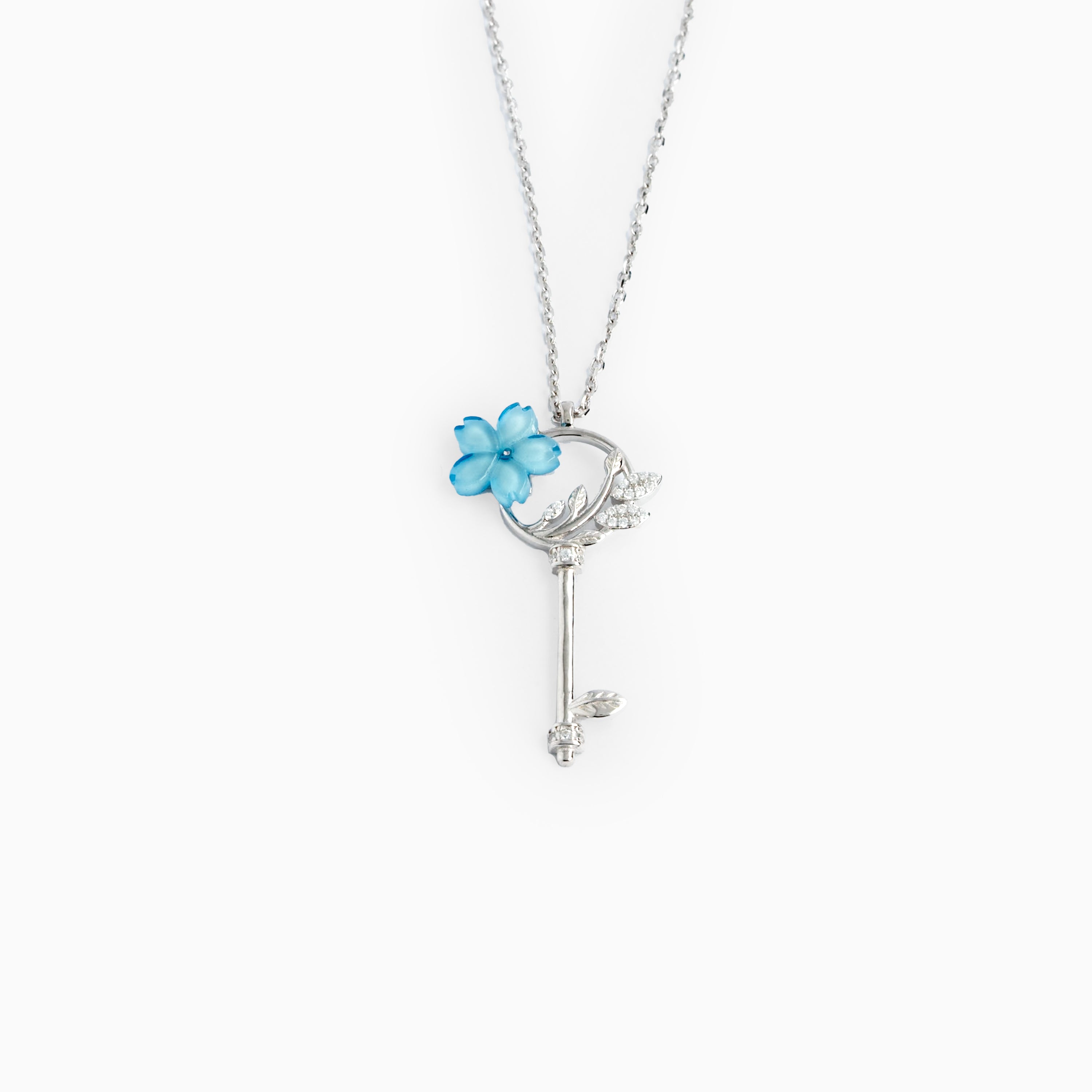 925 Sterling Silver Key Pendant Chain Ishna