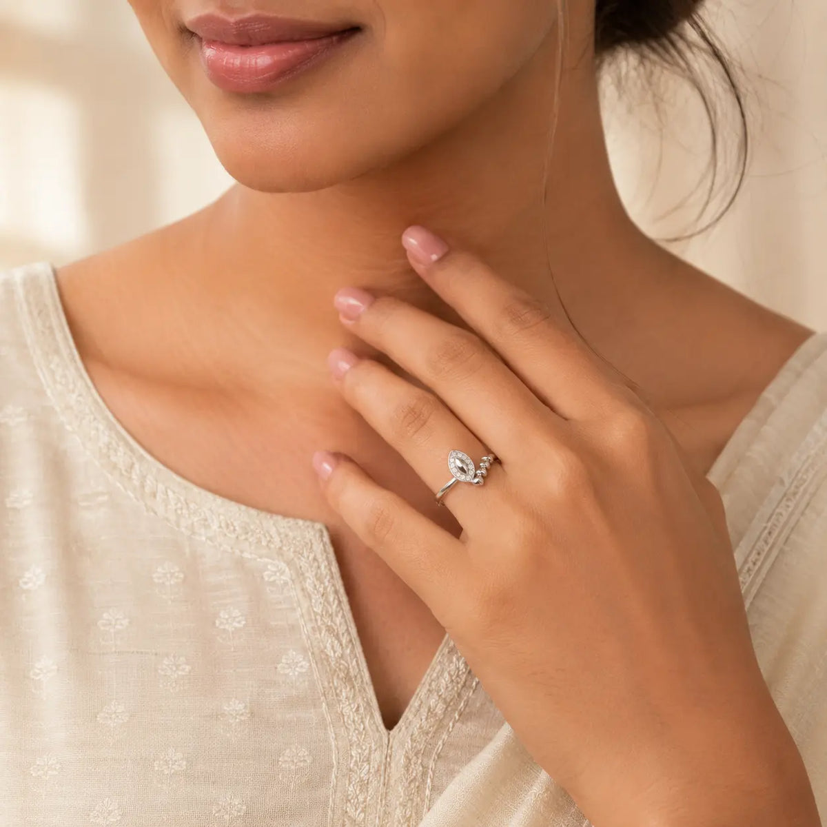 925 Sterling Silver Marquise CZ Ring Ishna