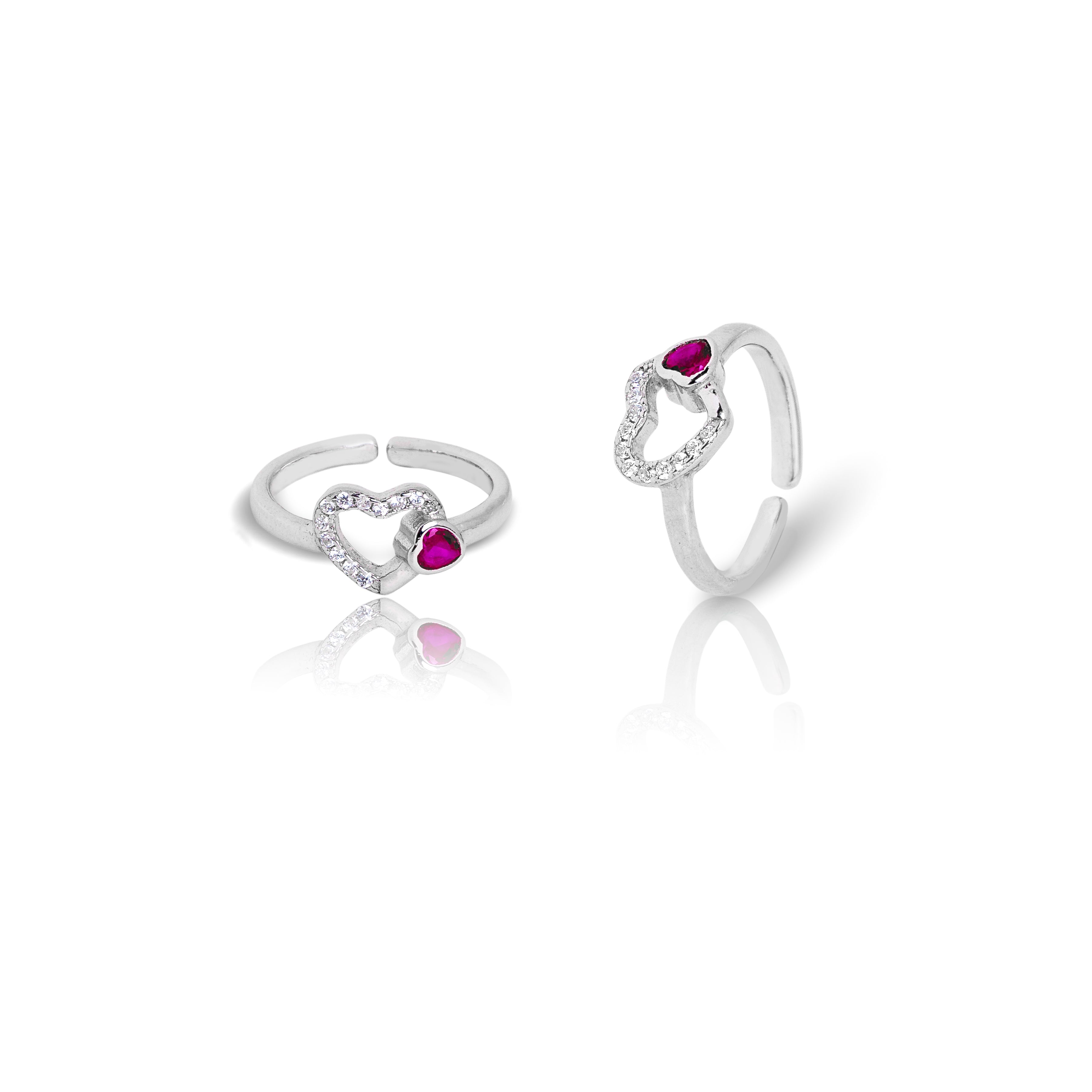 925 Sterling Silver heart toe ring