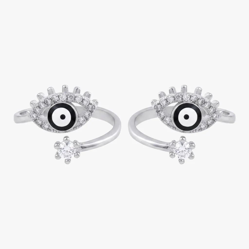 925 black evil eye metti for women