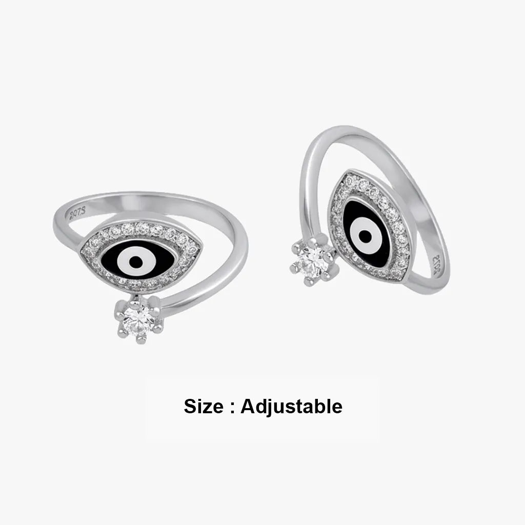 925 black eye 925 silver toe ring for women