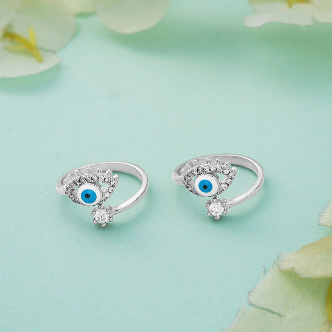 925 silver blue eye halo metti for women