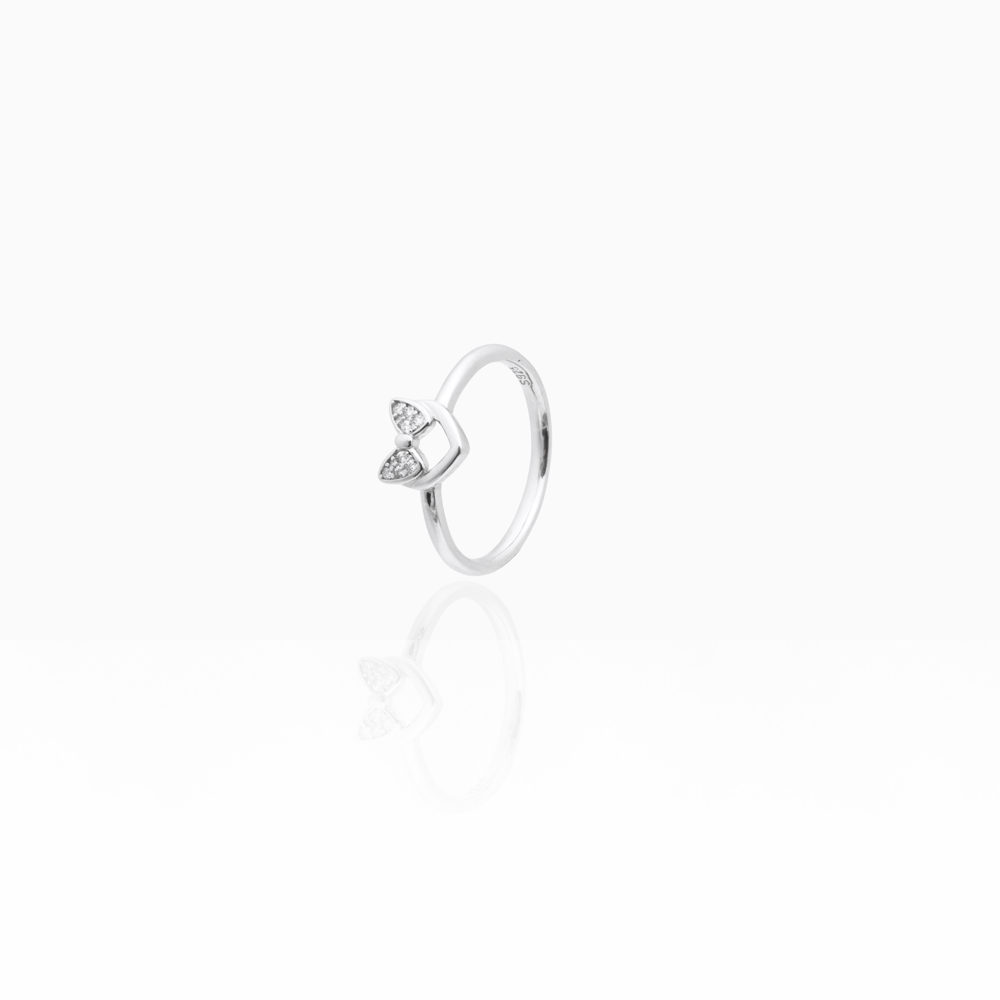925 silver bow motif ring elegant style