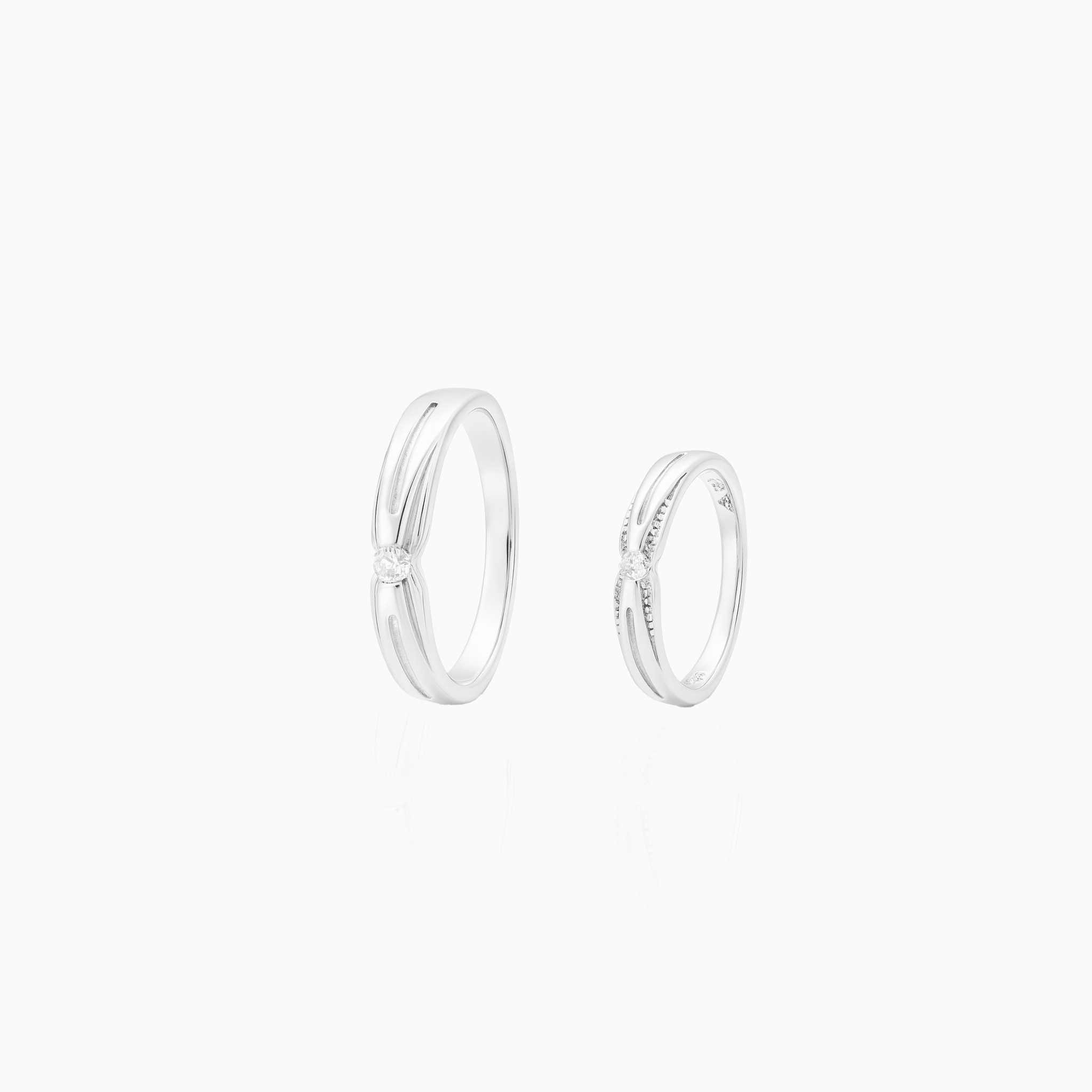 925 silver couple rings with stone
