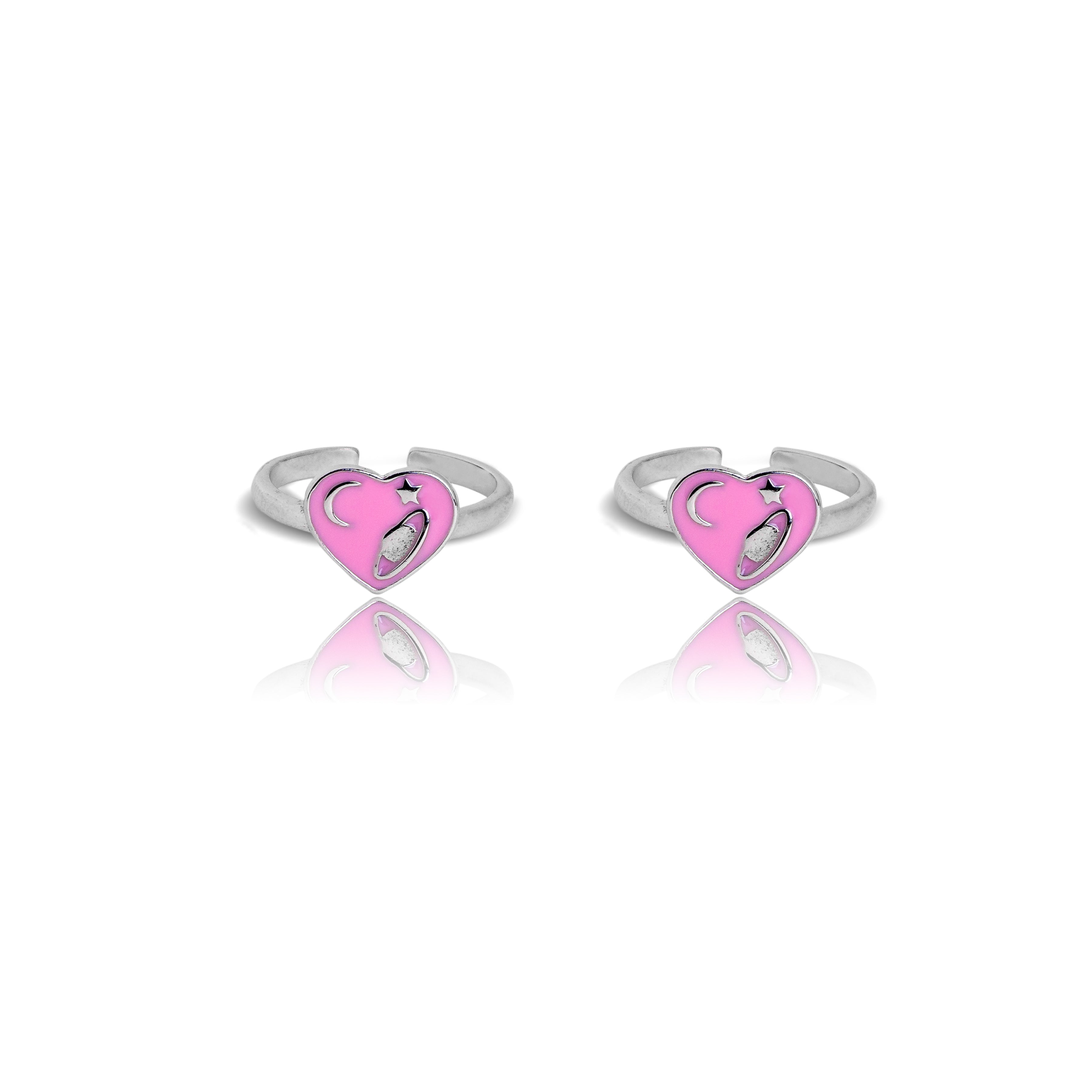 925 silver heart toe ring