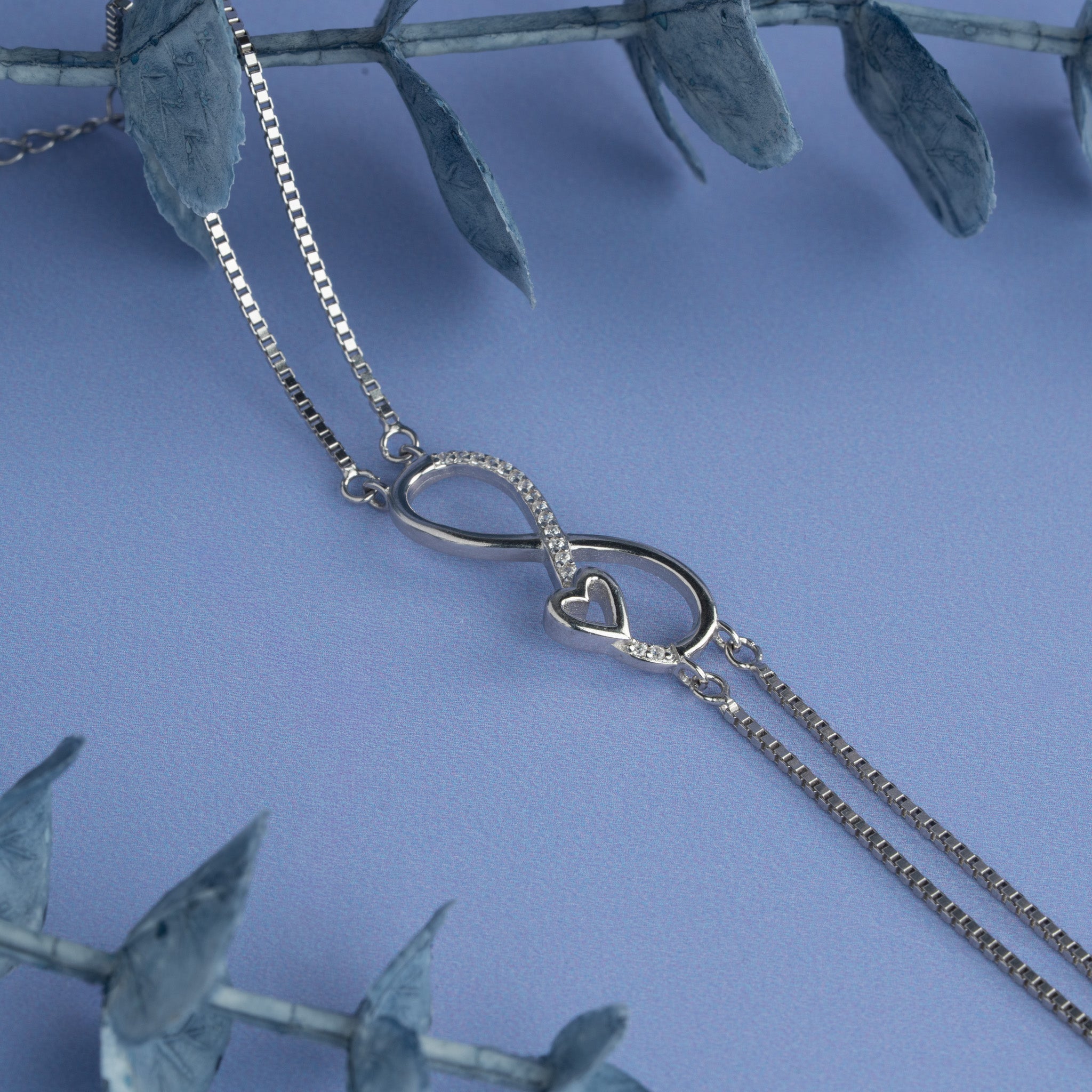 925 silver infinity heart bracelet