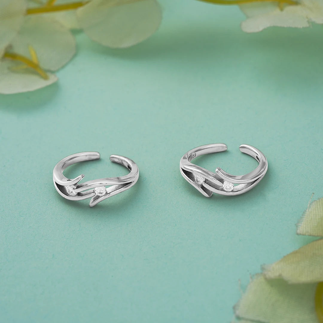 925 silver wave stone metti for women
