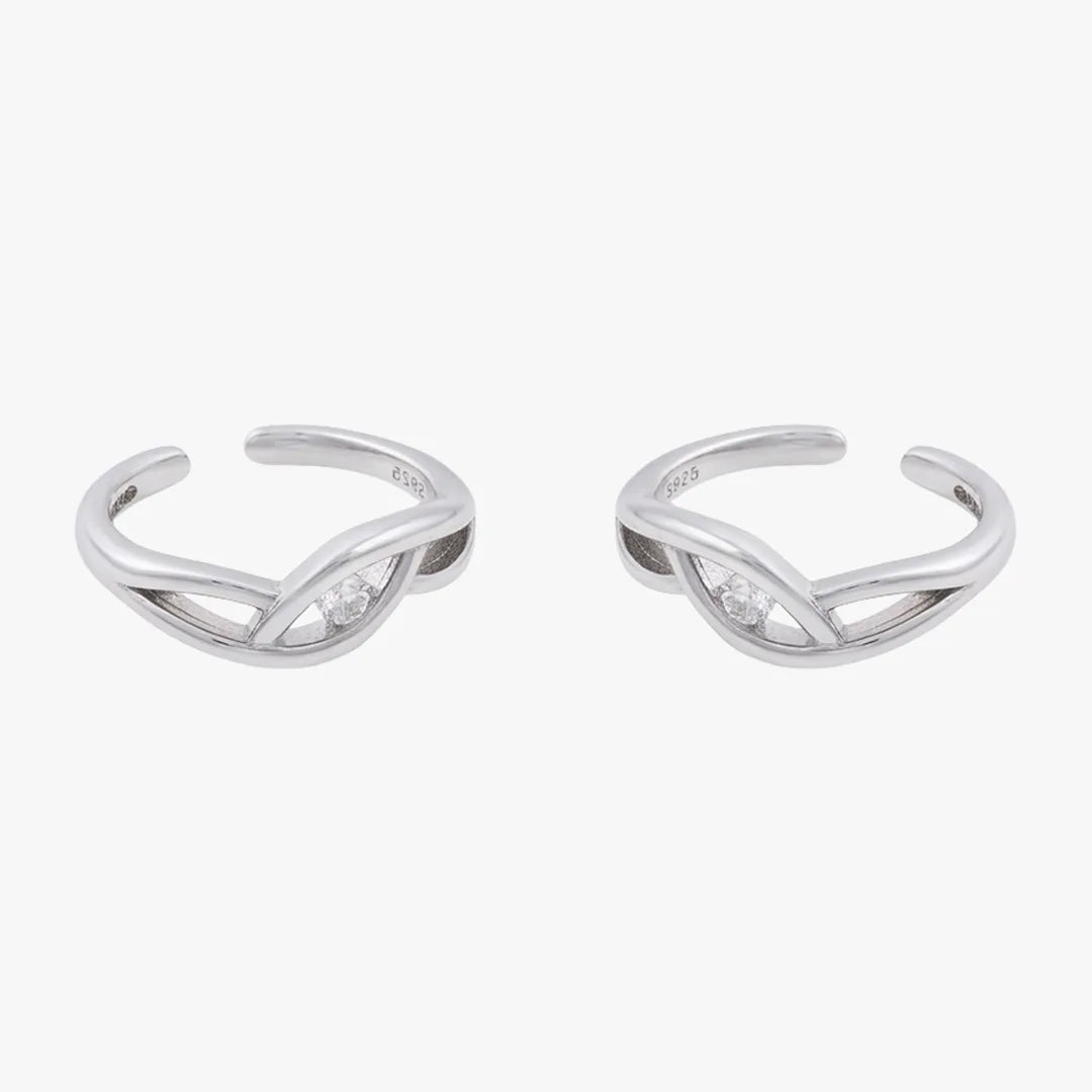 925 sterling silver crossover toe ring