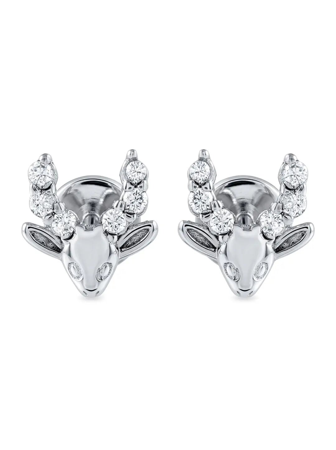 925 sterling silver deer stud earrings
