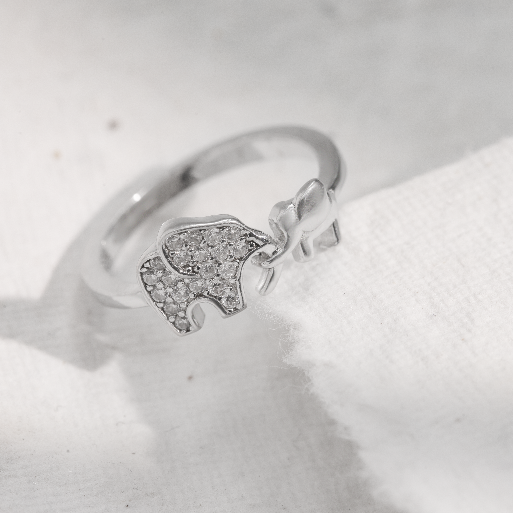 925 sterling silver elephant ring for women