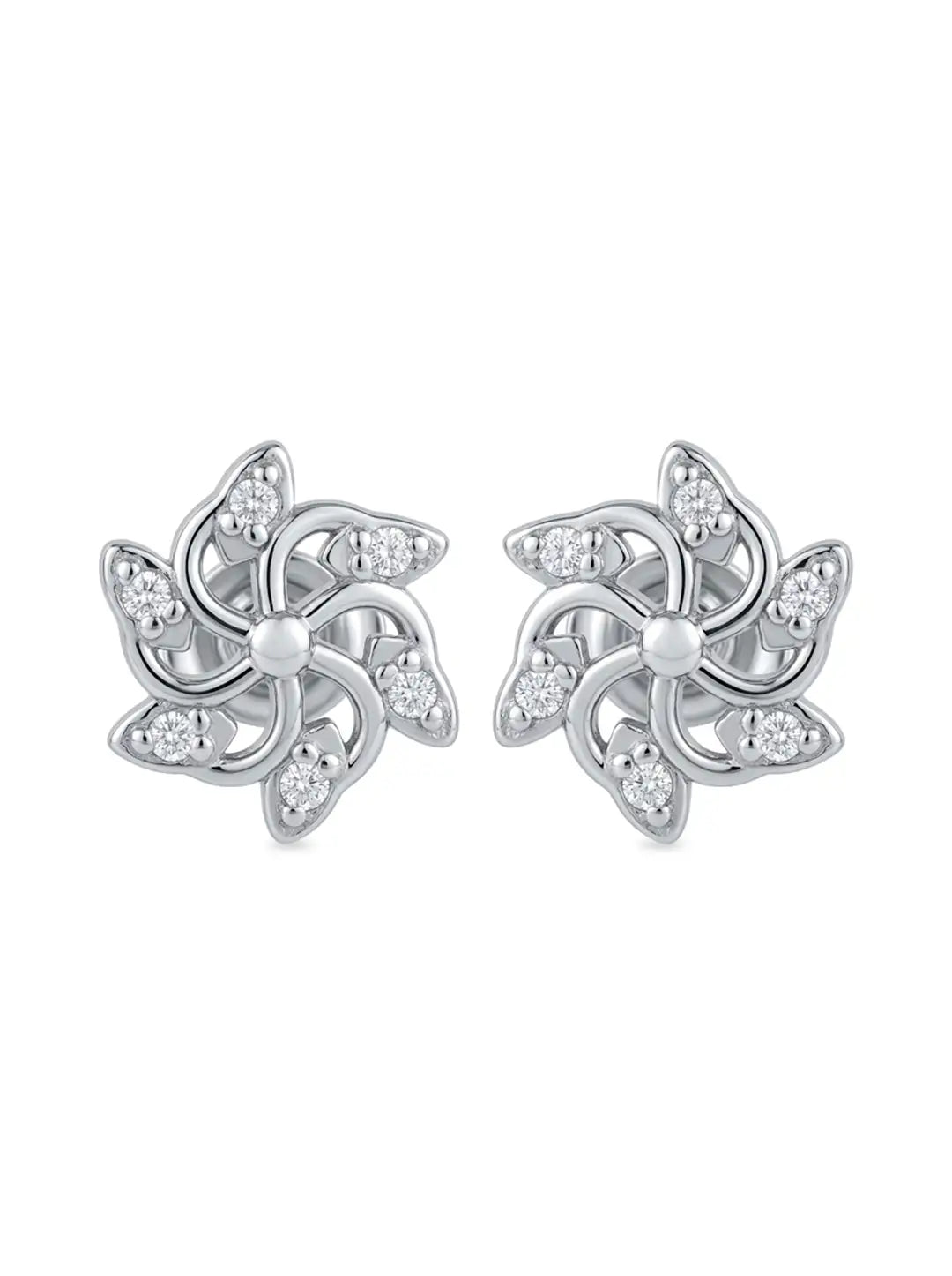 925 sterling silver floral stud earrings