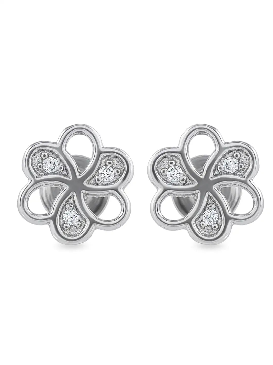 925 sterling silver flower stud earrings