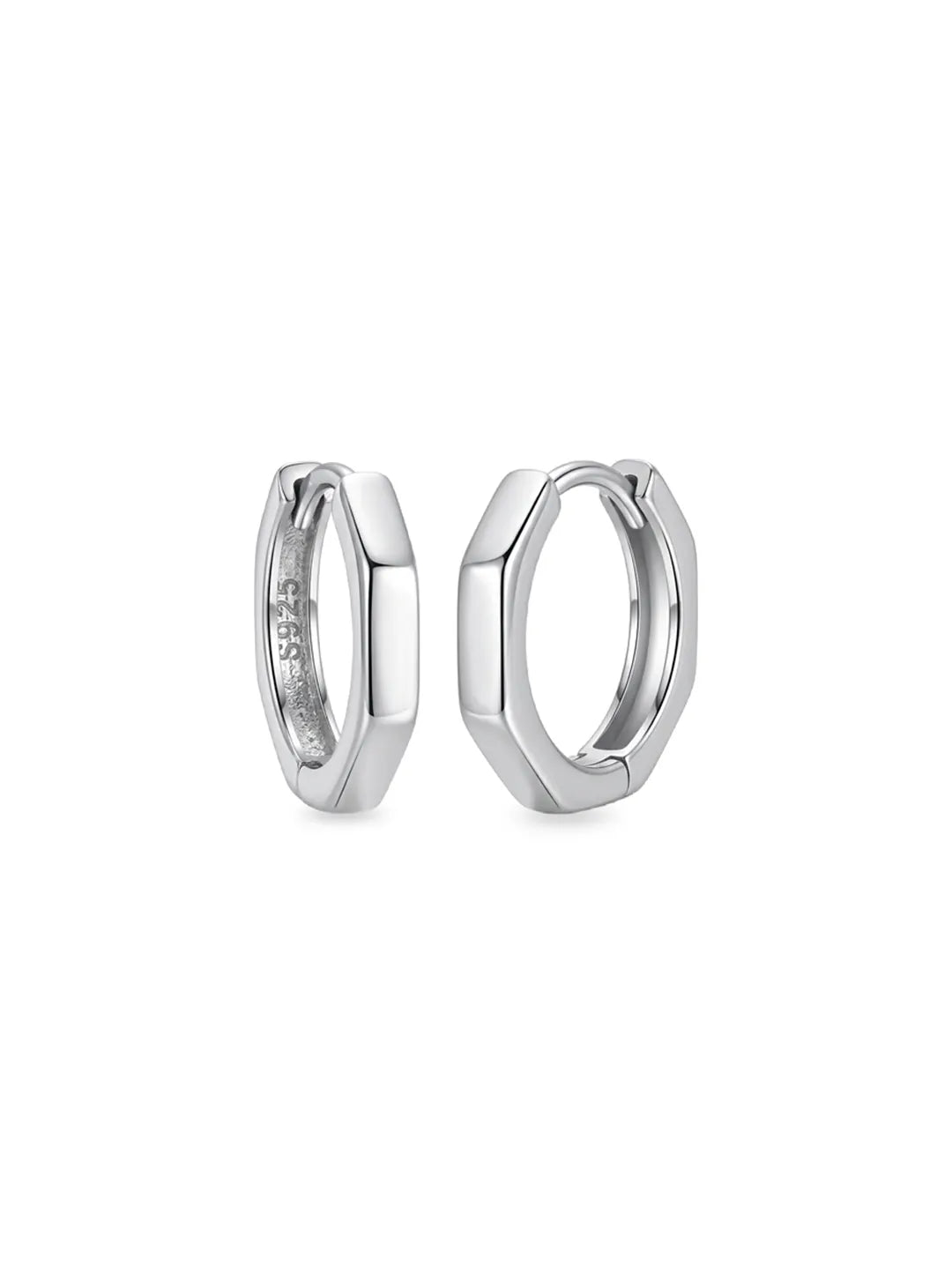 925 sterling silver geometric hoop earrings