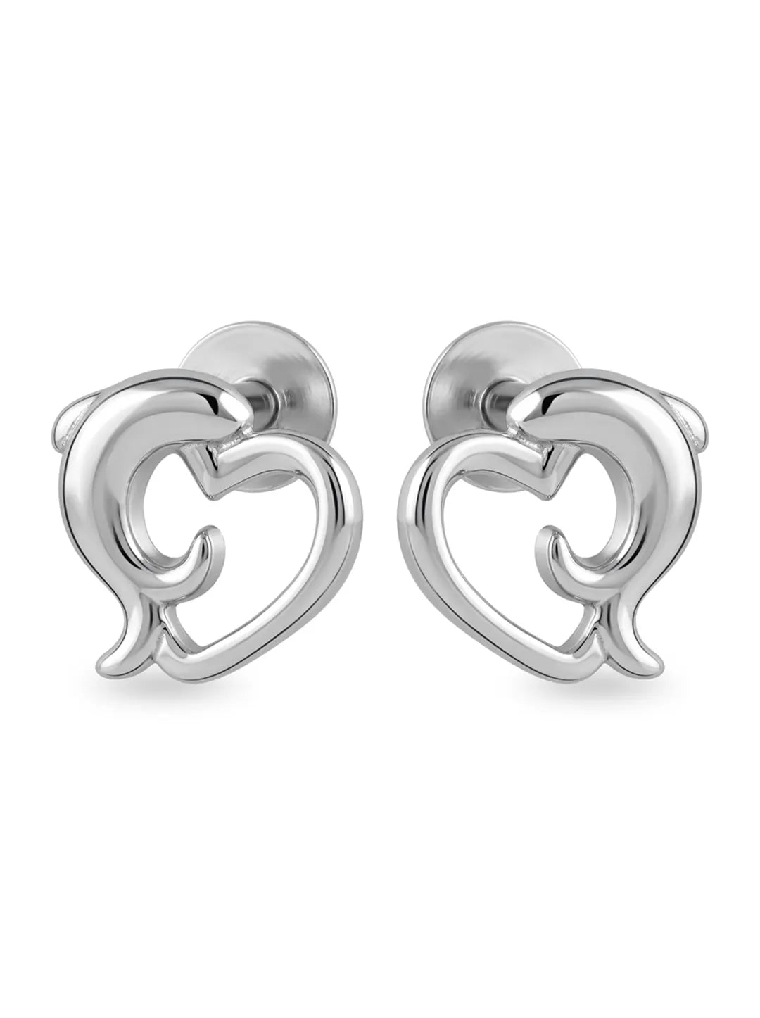925 sterling silver heart stud earrings