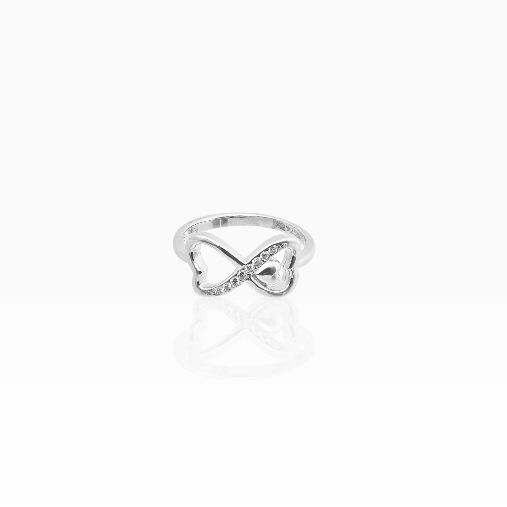 925 sterling silver infinity heart ring