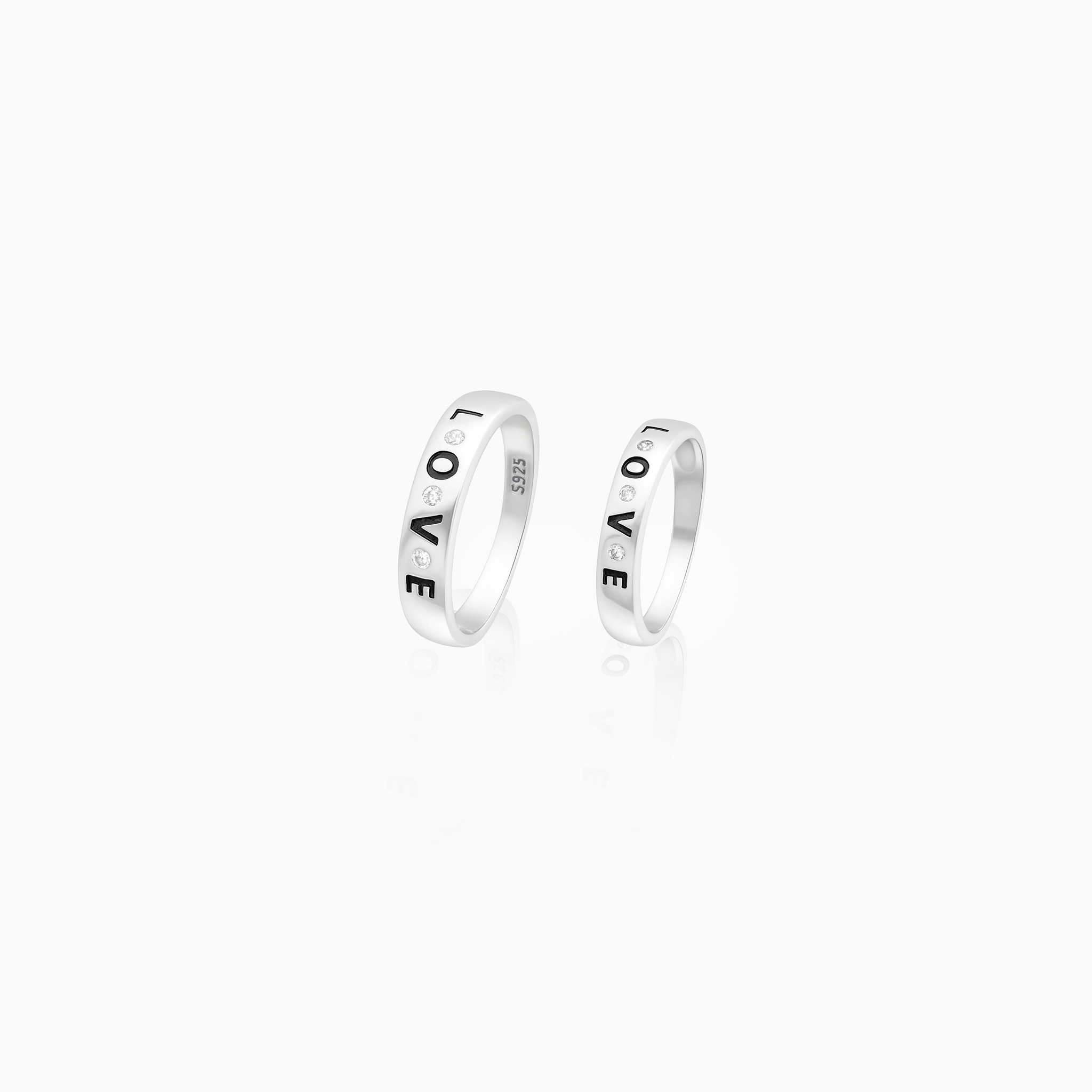 925 sterling silver love couple rings