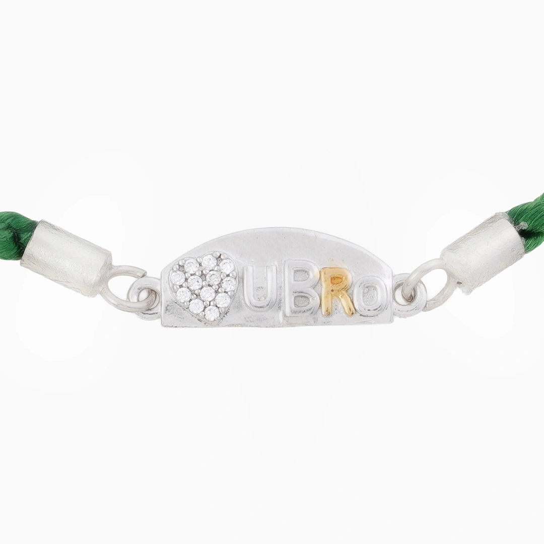 925 sterling silver love u bro rakhi thread Ishna