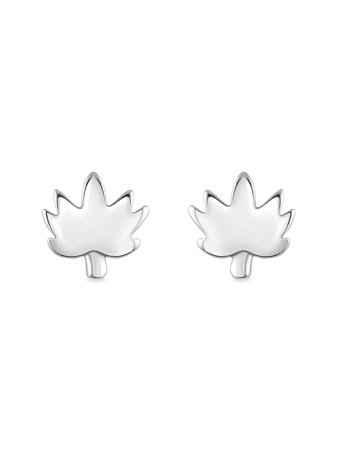 925 sterling silver maple leaf stud earrings