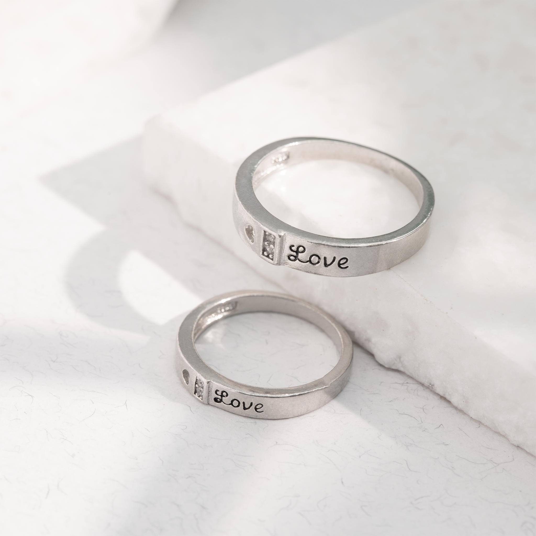 925 sterling silver matching couple rings