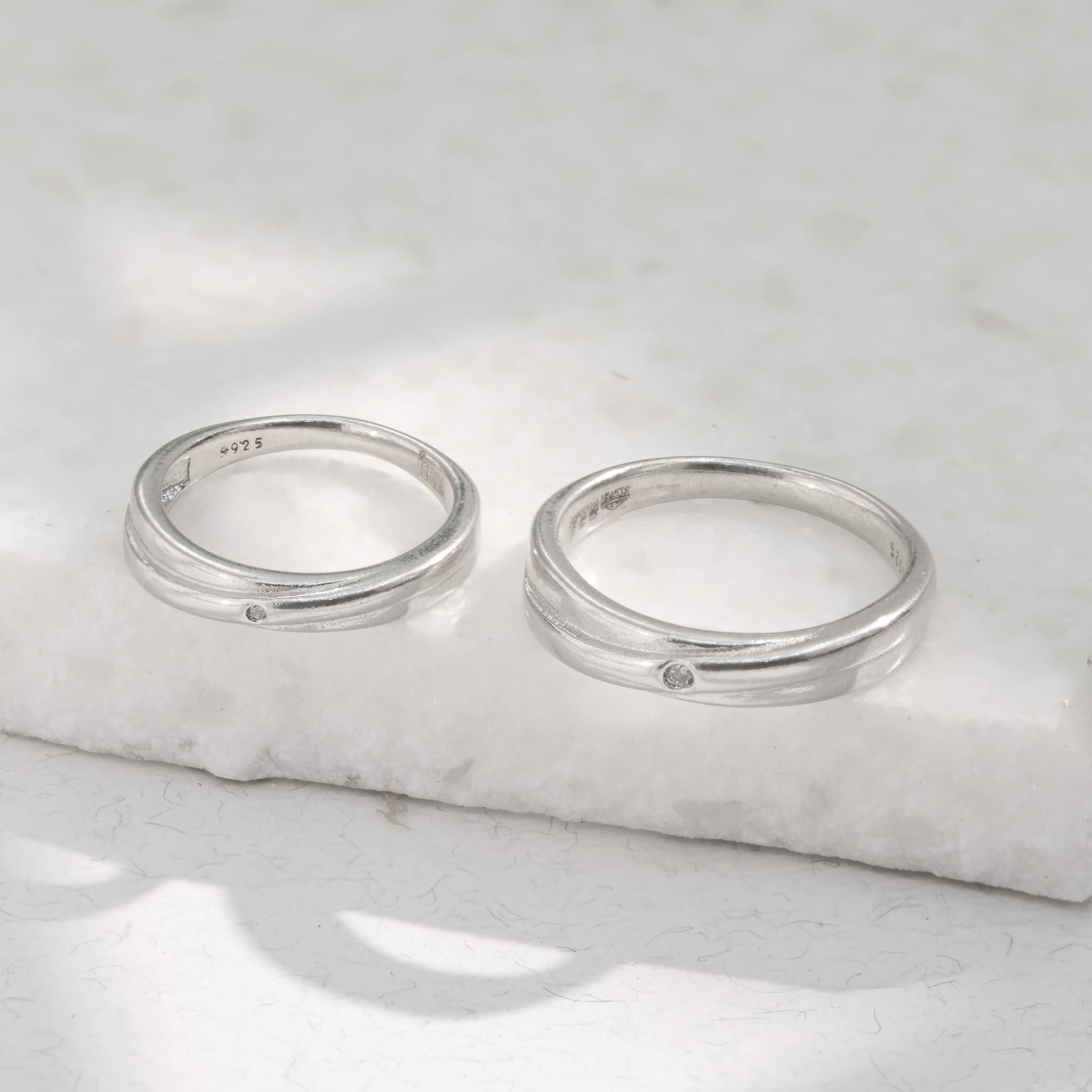 925 sterling silver matching rings