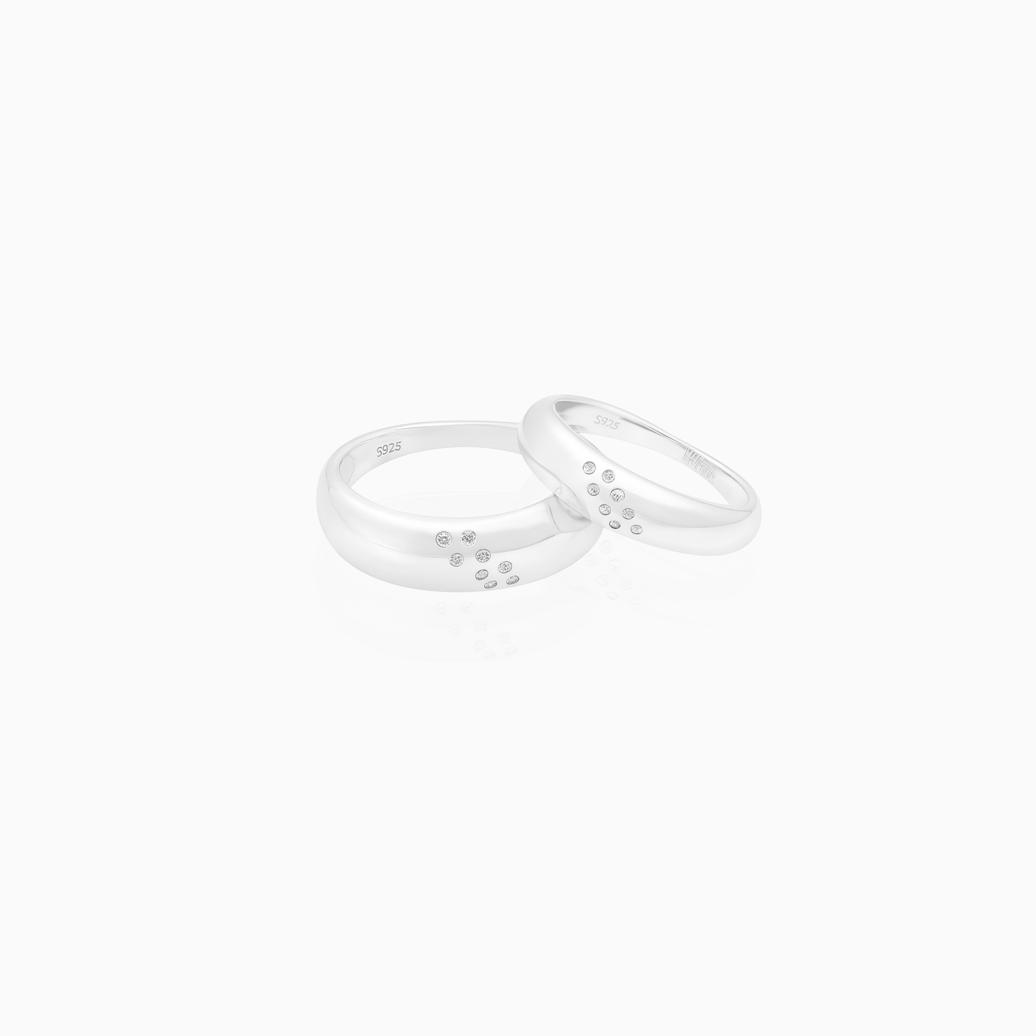 925 sterling silver matte finish couple rings