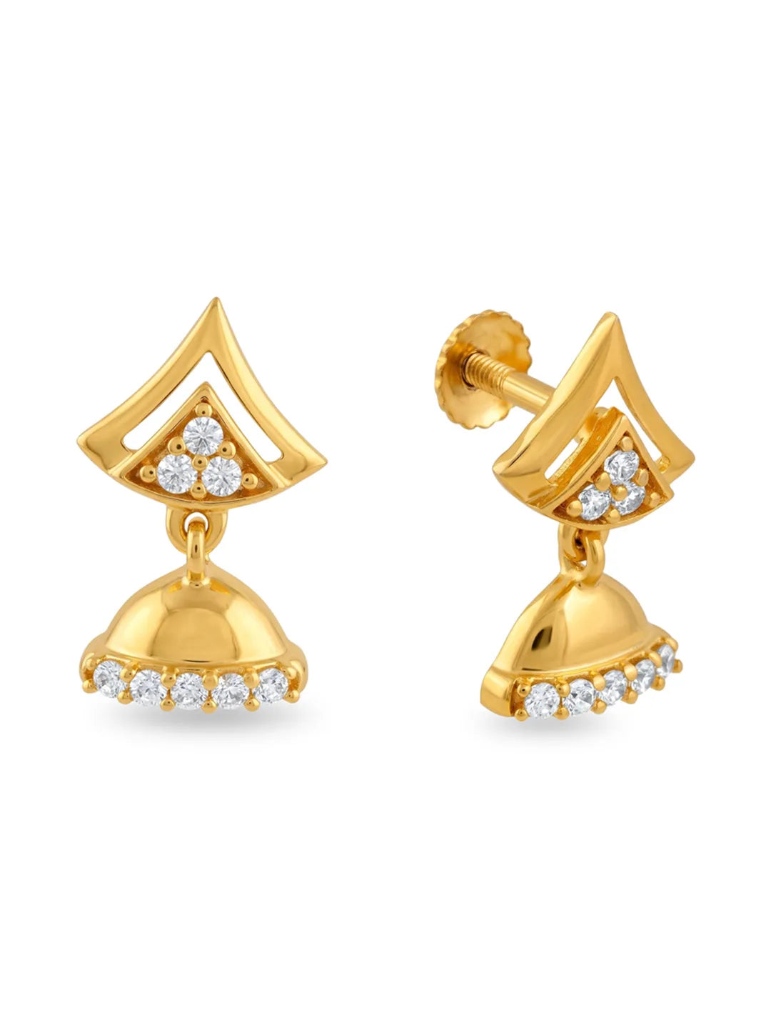 925 sterling silver sparkling jhumka earrings