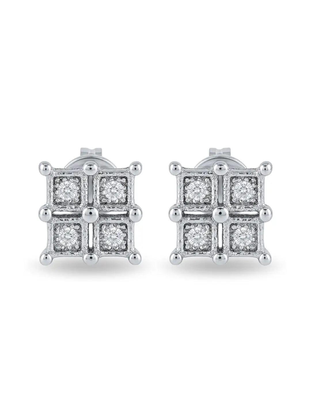 925 sterling silver square stud earrings