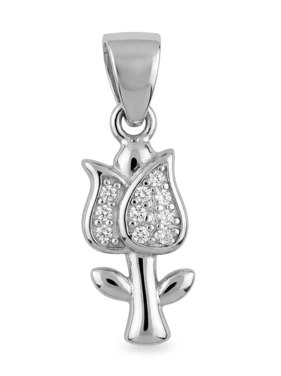 925 sterling silver tulip pendant