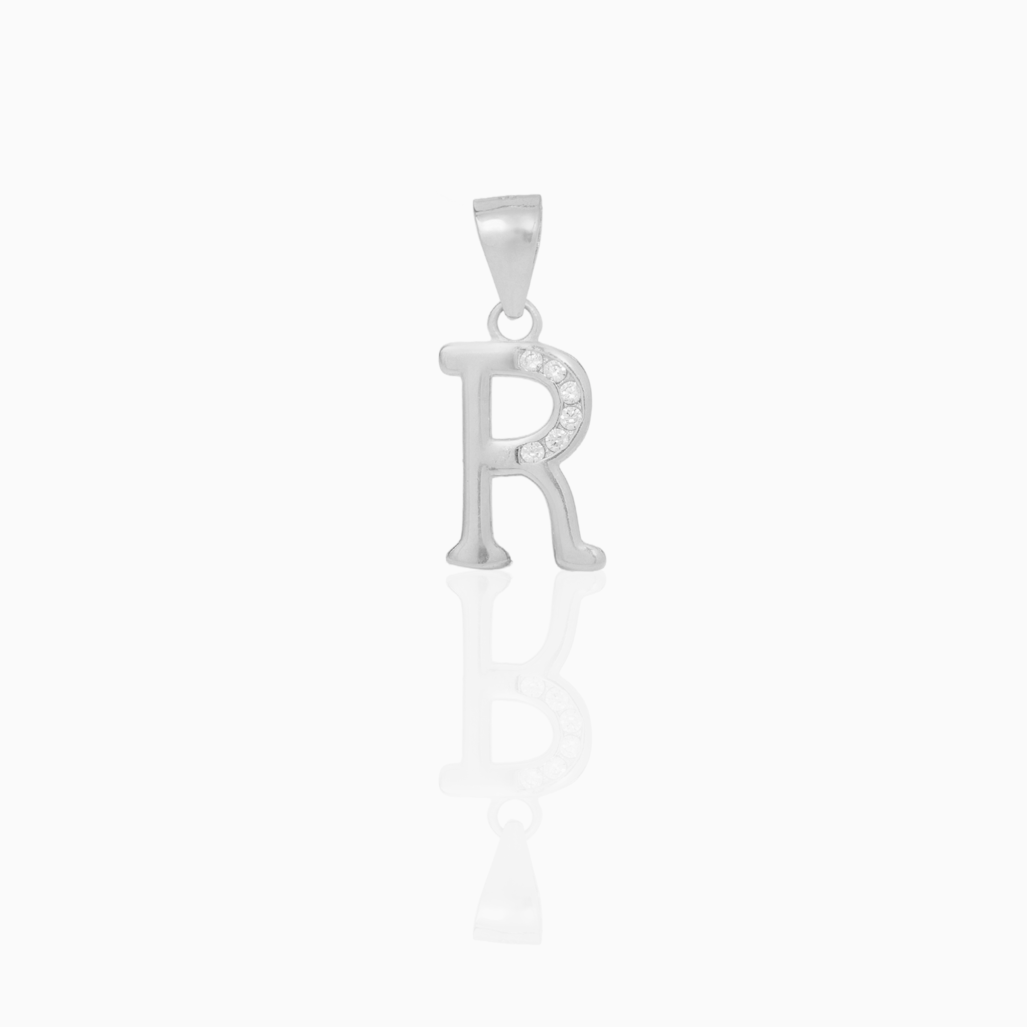 Silver Initial “R” Pendant