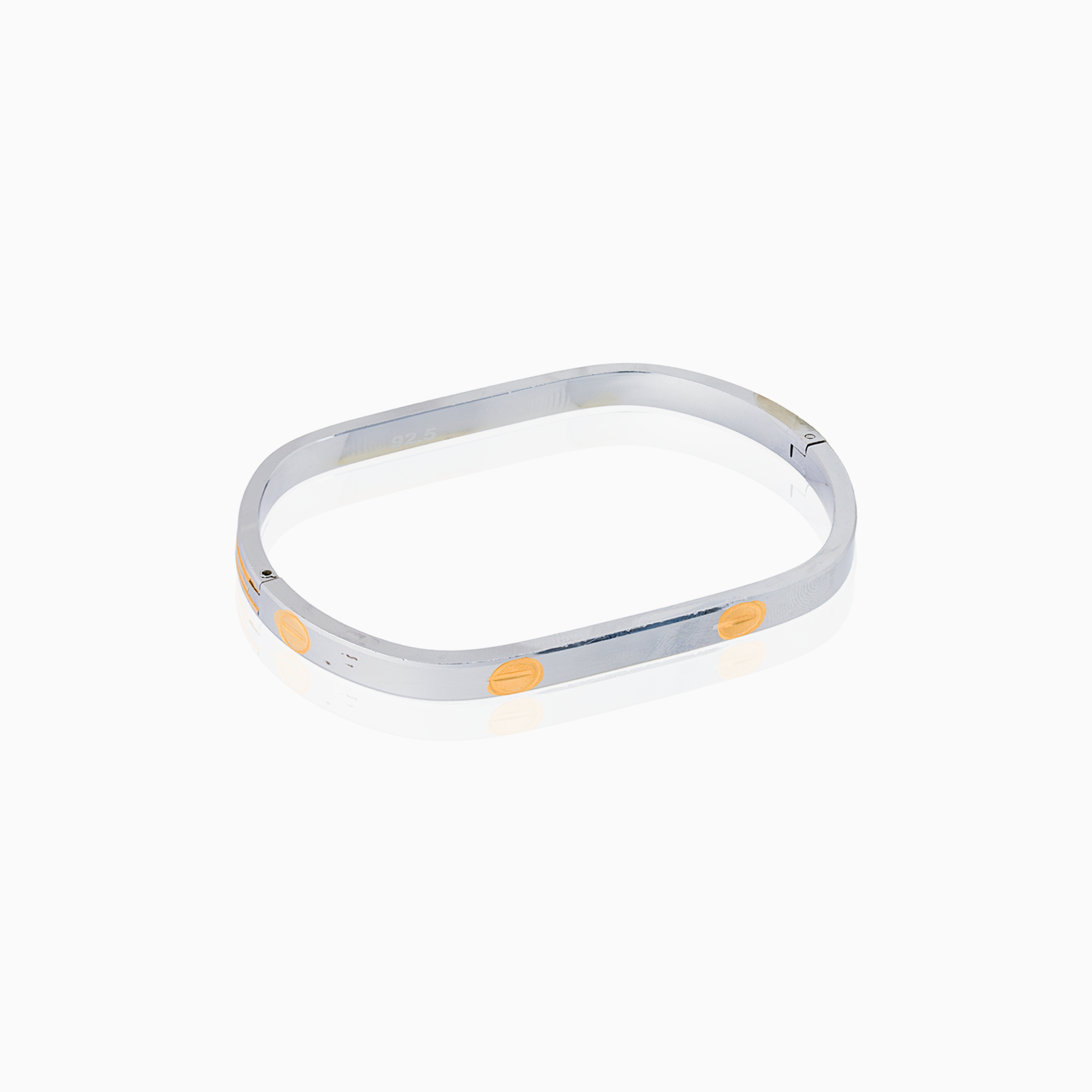 Geometric Pattern Silver Kada