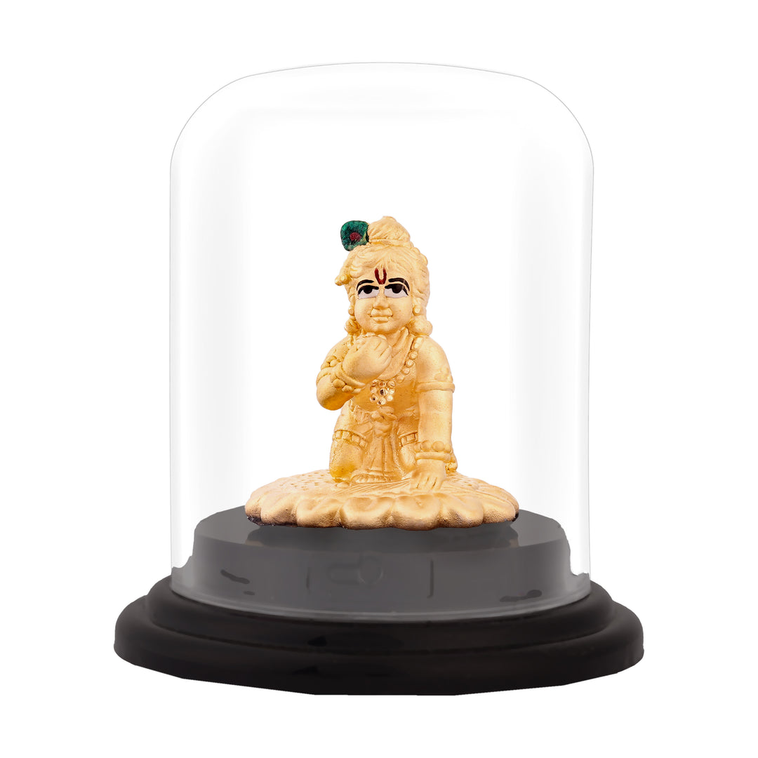 999 Silver 24KT Gold Plated Krishnar Idol for Pooja