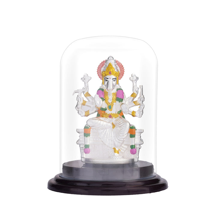 999 Silver Varagi Amman Idol with Enamel Work