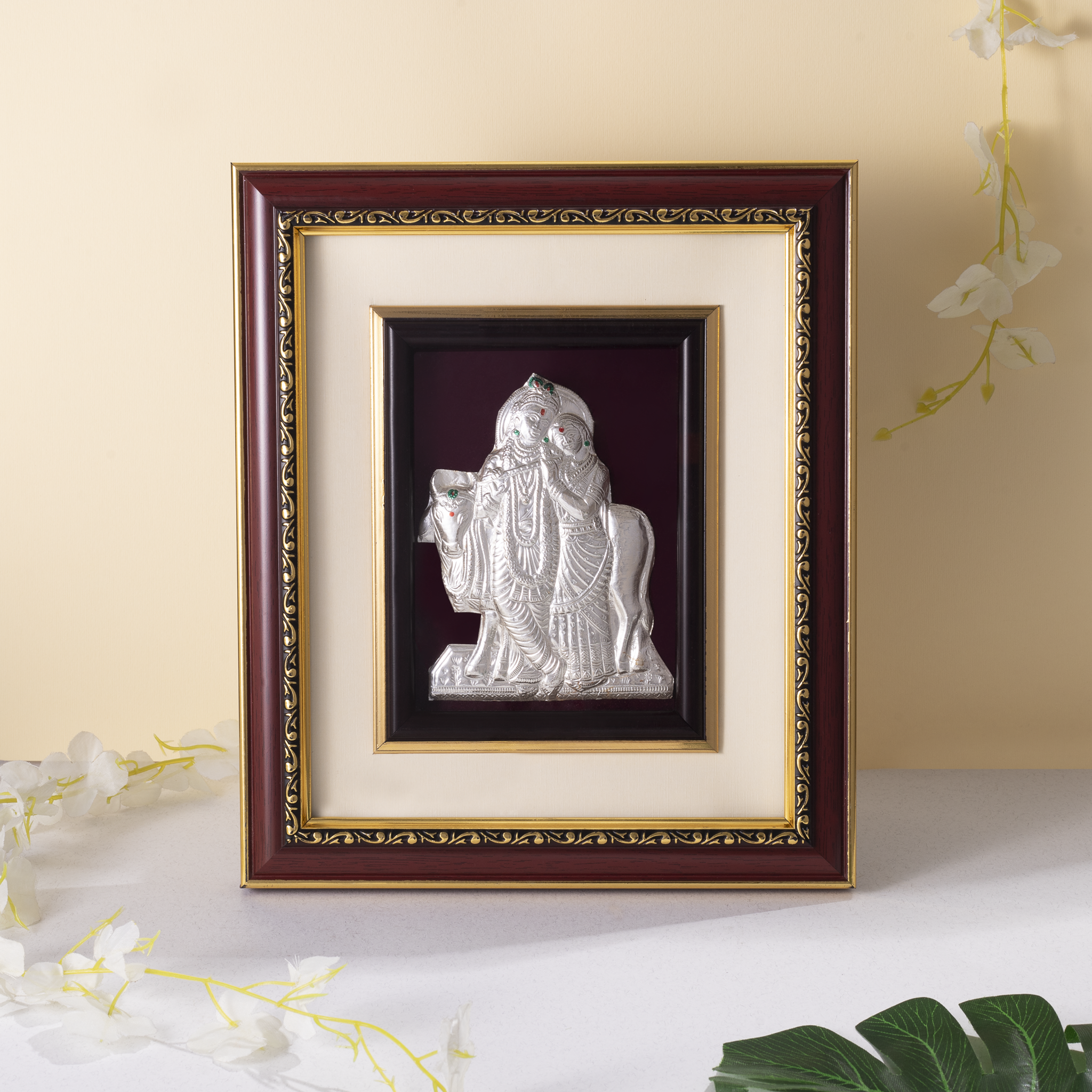 999 silver Radha Krishna photo frame