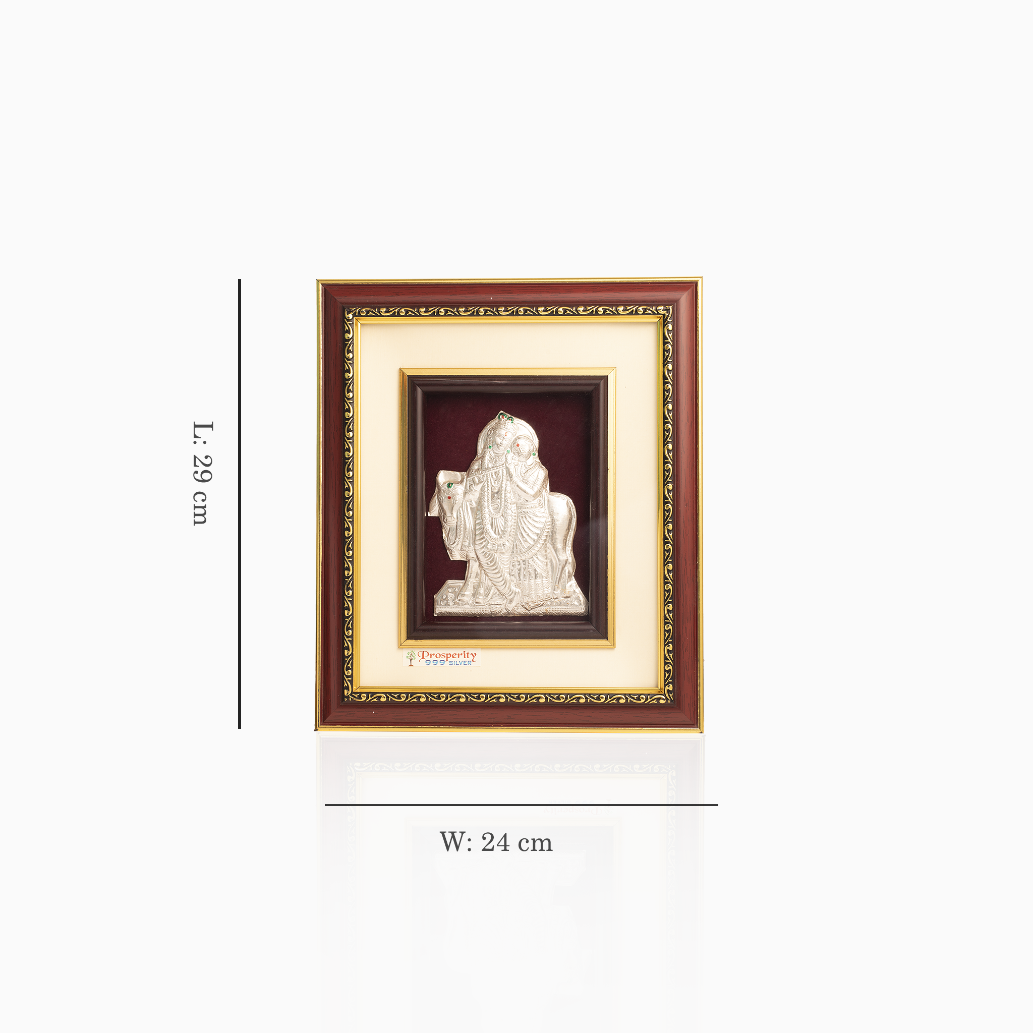 999 silver Radha Krishna wall frame