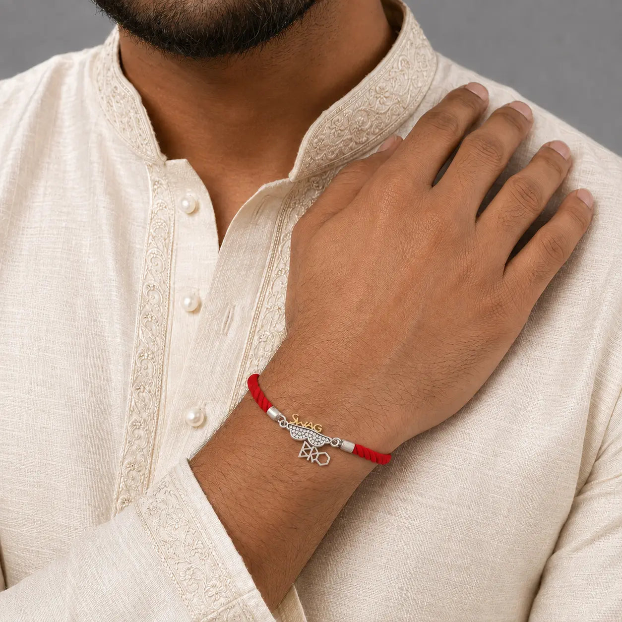Adjustable 925 Silver Swag Bro Rakhi