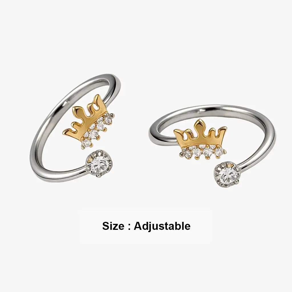 Adjustable crown silver toe rings for women