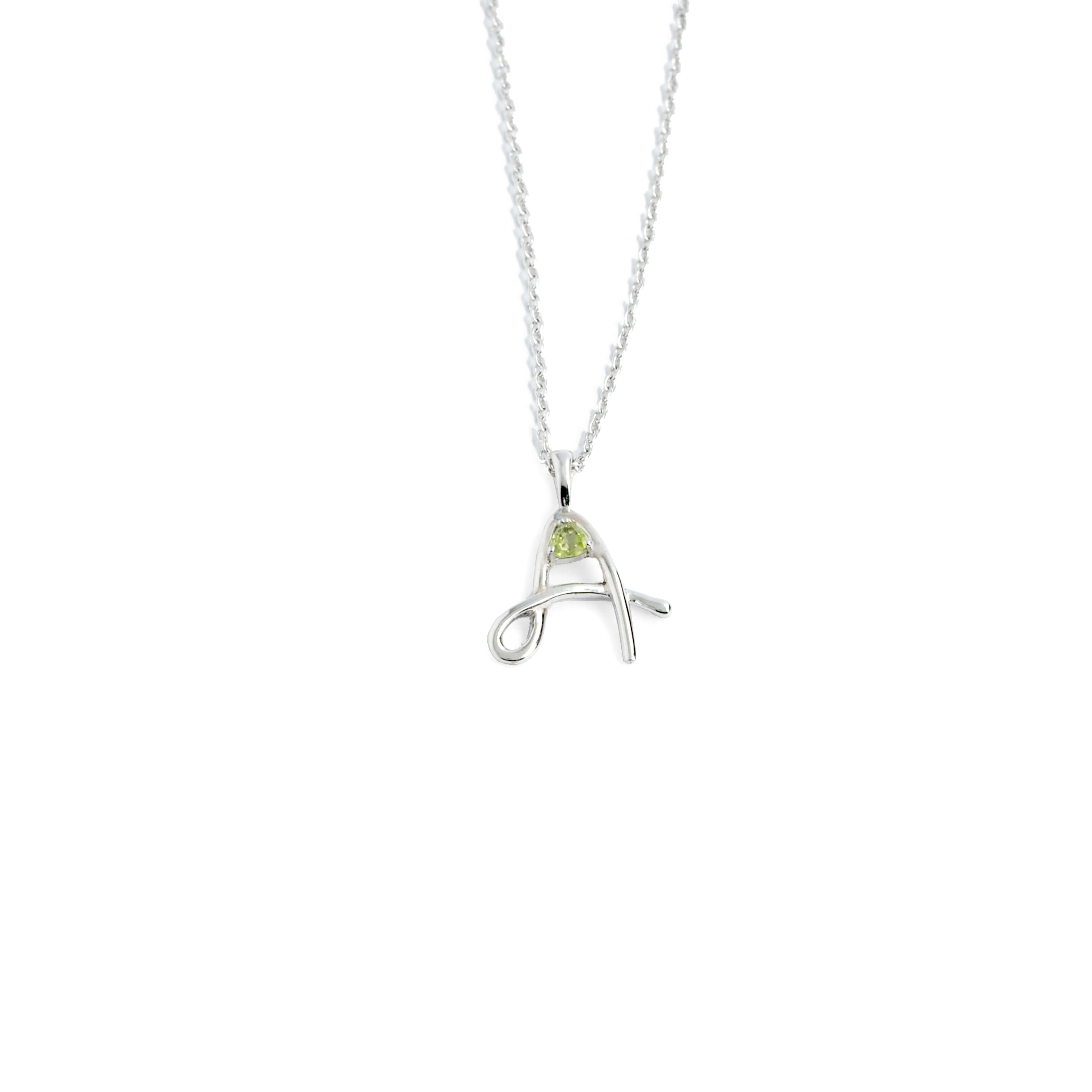 Alphabet "A" motif pendant chain Ishna