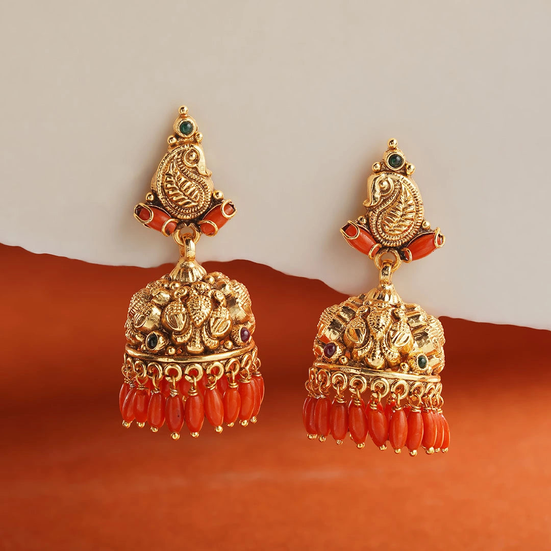Antique Coral Earrings Ishna