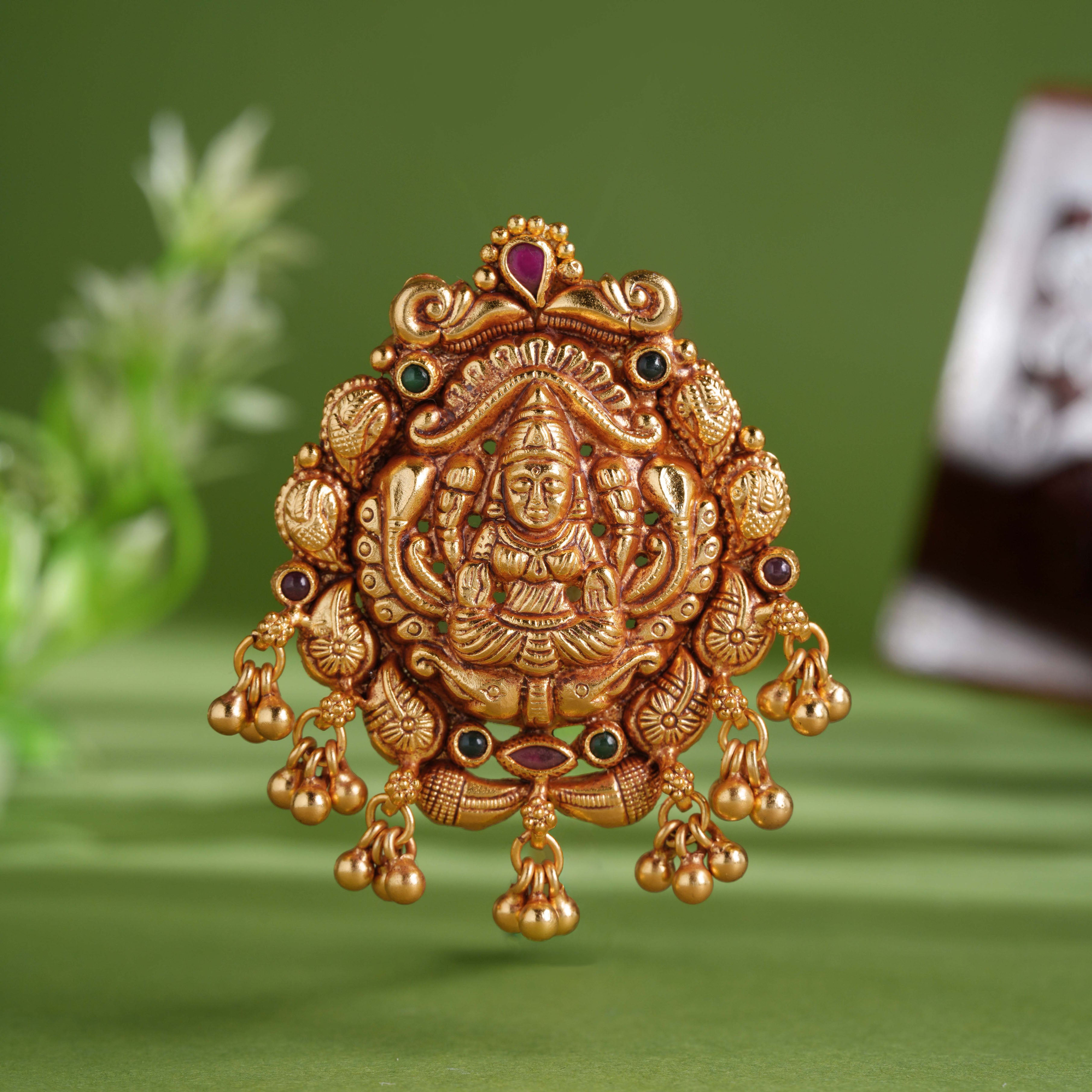 Antique Finish Goddess Lakshmi Pendant Ishna