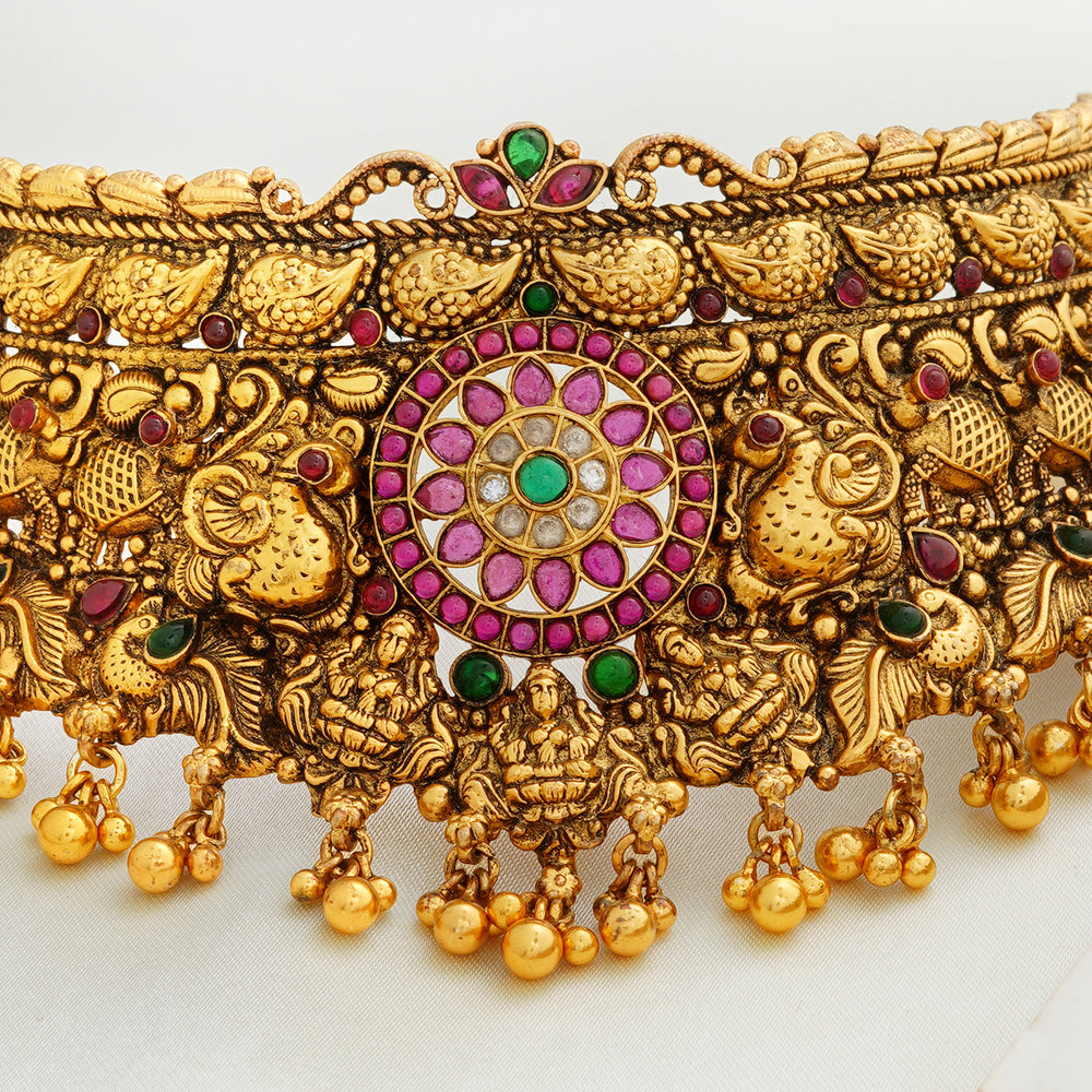 Antique Gold Bridal Necklace with Kemp Stones