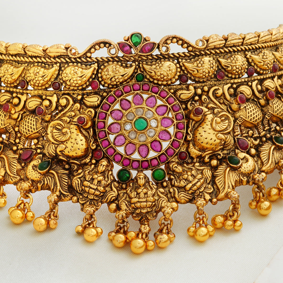 Antique Gold Bridal Necklace with Kemp Stones