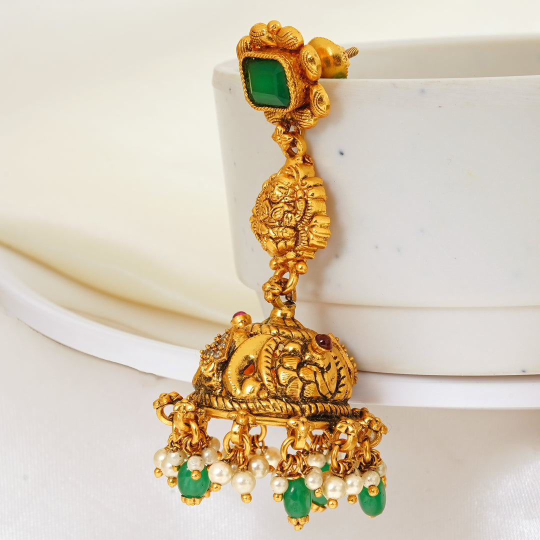 Antique Gold South Indian Jhumkas