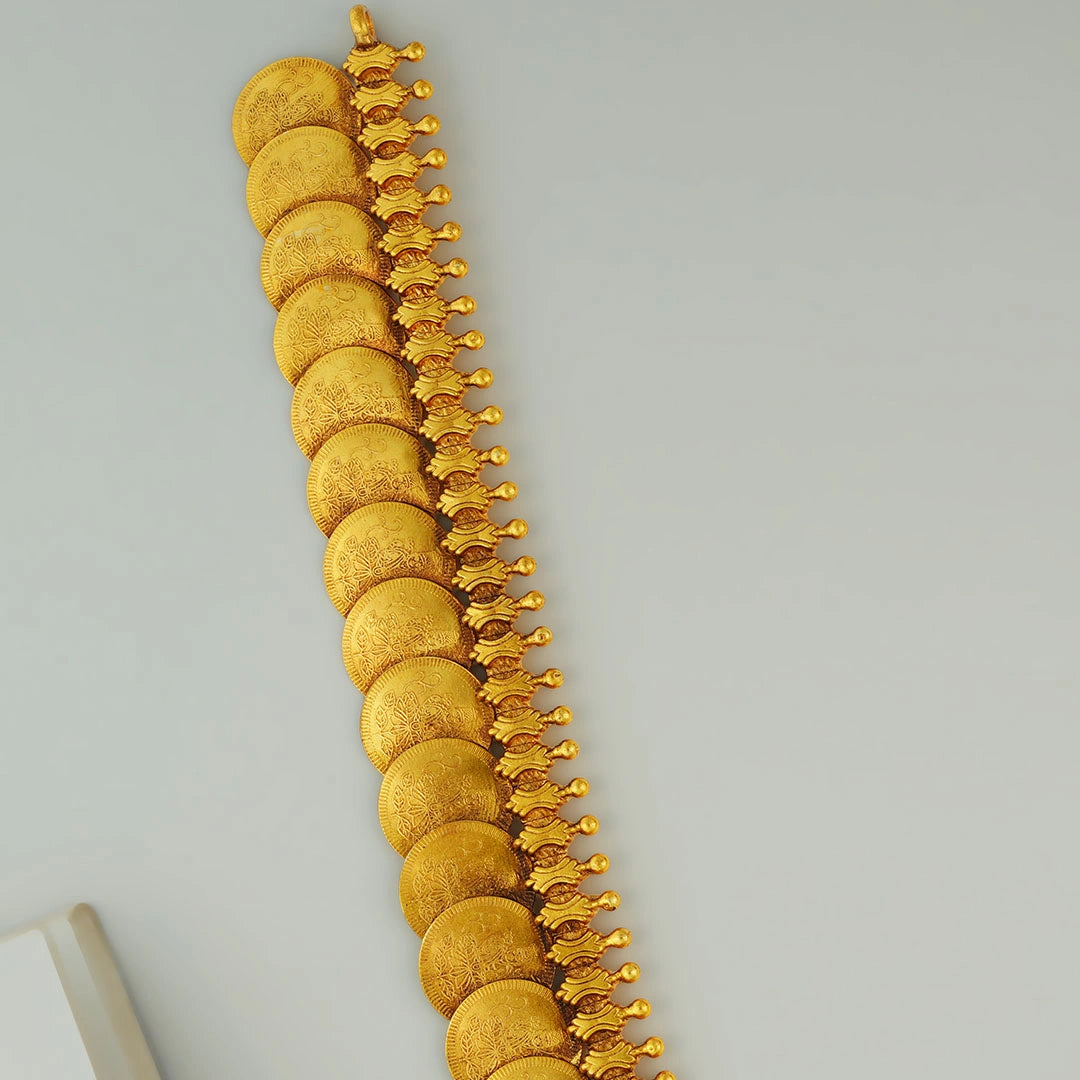 Antique Kasu Mala Coin Motif Ishna