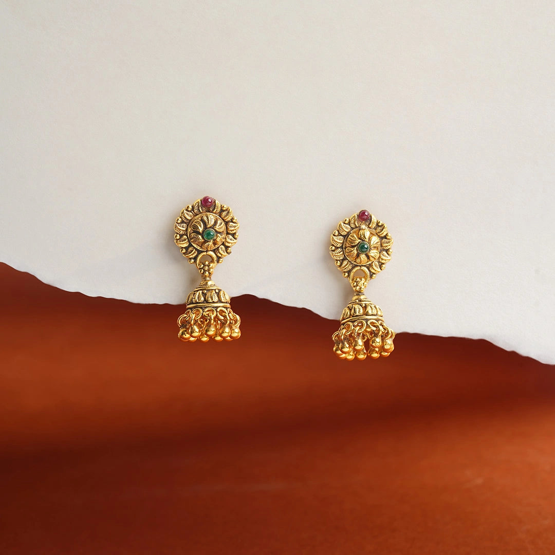 Antique Kemp Jhumka Earrings Ishna