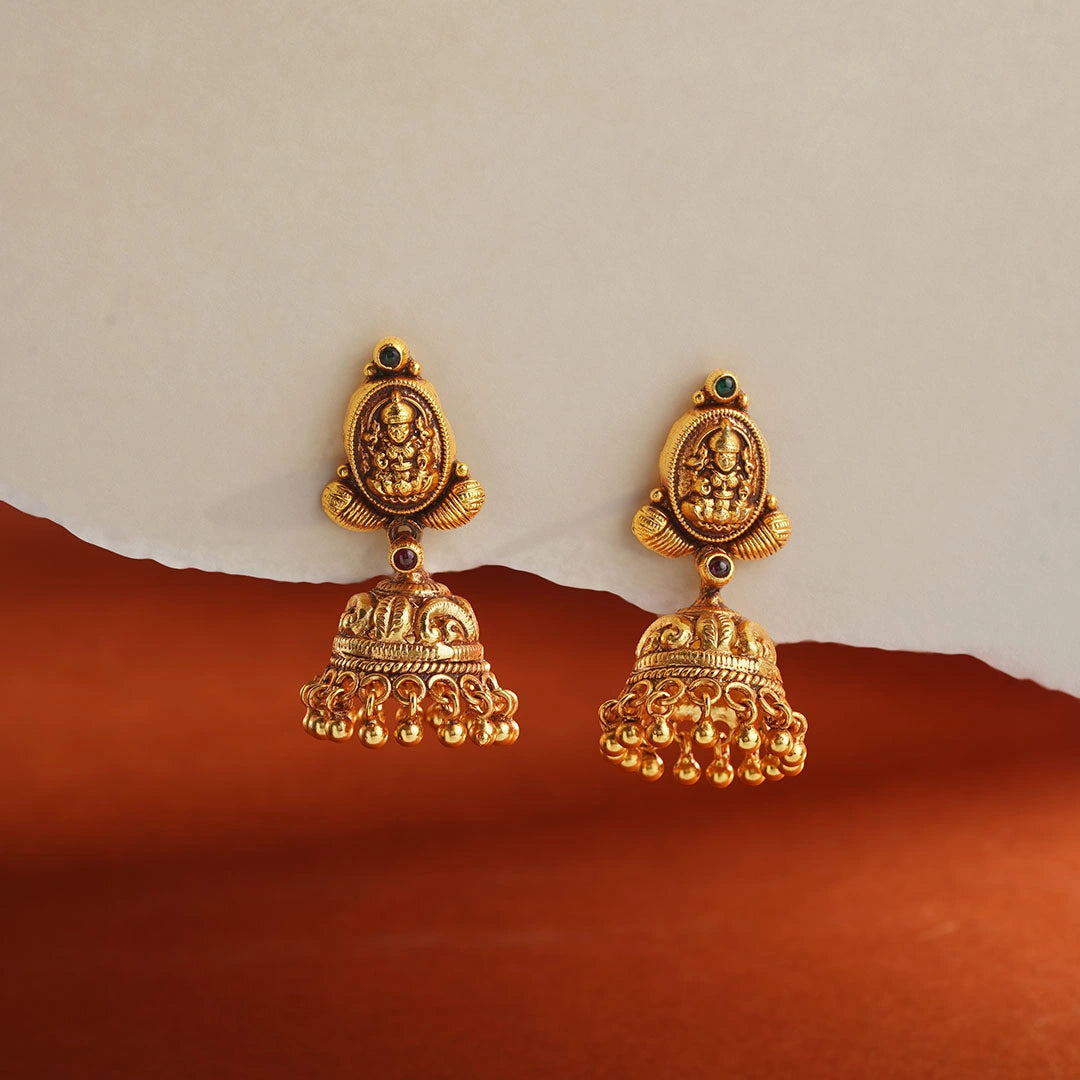 Antique Lakshmi Jhumka Earrings Ishna
